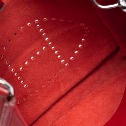 Pre Owned Hermes Rouge Vif Togo Leather Evelyne I PM Bag
