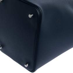 Pre Owned حقيبة هيرمس ترساج قفل بيكوتين جلد أبسوم نوي أزرق MM