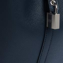 Pre Owned حقيبة هيرمس ترساج قفل بيكوتين جلد أبسوم نوي أزرق MM