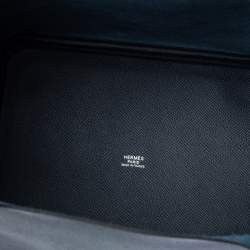 Pre Owned حقيبة هيرمس ترساج قفل بيكوتين جلد أبسوم نوي أزرق MM