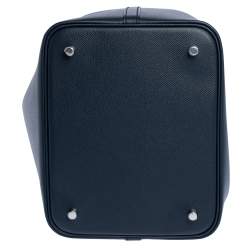 Pre Owned حقيبة هيرمس ترساج قفل بيكوتين جلد أبسوم نوي أزرق MM