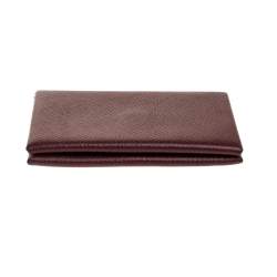 Pre Owned Hermes Burgundy Epsom Leather Calvi Verso Card Holder