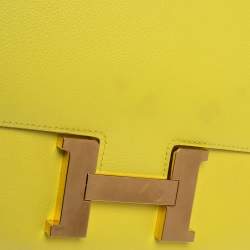 Pre Owned Hermes Lime Evercolor Leather Constance 24 Bag