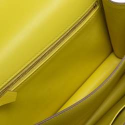 Pre Owned Hermes Lime Evercolor Leather Constance 24 Bag