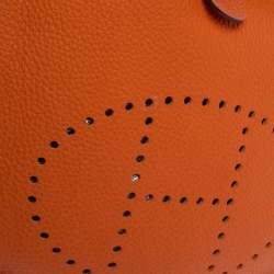 Pre Owned Hermes Feu Clemence Leather Evelyne III PM Bag