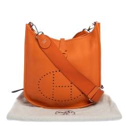 Pre Owned Hermes Feu Clemence Leather Evelyne III PM Bag