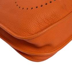 Pre Owned Hermes Feu Clemence Leather Evelyne III PM Bag