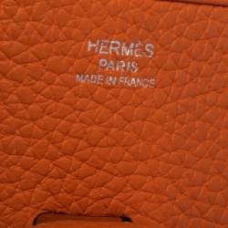 Pre Owned Hermes Feu Clemence Leather Evelyne III PM Bag