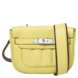 Hermes Berline 21 Crossbody Bag in Turquoise Swift with Two Tone
