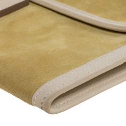 Pre Owned Hermes Mimosa Suede and Swift Leather Elan 29 Jige Clutch