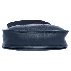 Pre Owned Hermes Blue Nuit Clemence Leather Evelyne II PM Bag