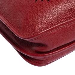 Pre Owned Hermes Rouge Vif Togo Leather Evelyne III PM Bag