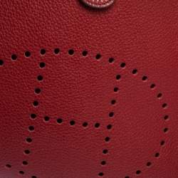 Pre Owned Hermes Rouge Vif Togo Leather Evelyne III PM Bag