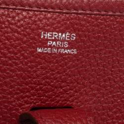 Hermes Rouge Vif Togo Leather Evelyne III PM Bag