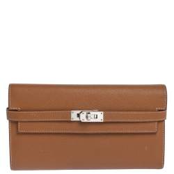 Hermes Cigare Epsom Leather Kelly Wallet 