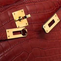 Hermes Bourgogne Matte Alligator Gold Hardware Kelly Pochette