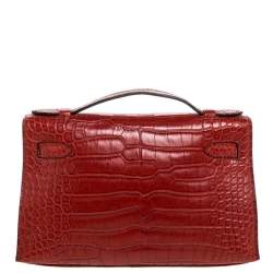 Hermes Bourgogne Matte Alligator Gold Hardware Kelly Pochette