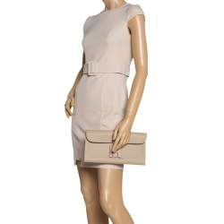 مملوكة مسبقًا Hermes Poussiere Swift Leather Elan 29 Jige Clutch