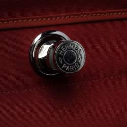 Pre Owned Hermes Rouge H/Cuivre Canvas and Leather Herbag Zip 39 Bag