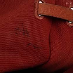 Pre Owned Hermes Rouge H/Cuivre Canvas and Leather Herbag Zip 39 Bag