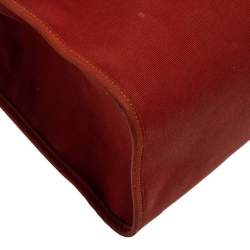 Pre Owned Hermes Rouge H/Cuivre Canvas and Leather Herbag Zip 39 Bag