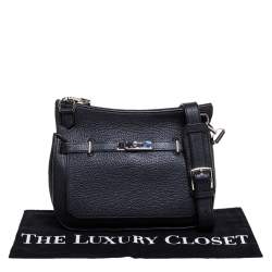 مملوكة مسبقًا حقيبة هيرمس "جيبسيري 28" إكسسوار بلاديوم جلد كليمينس سوداء