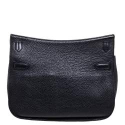 مملوكة مسبقًا حقيبة هيرمس "جيبسيري 28" إكسسوار بلاديوم جلد كليمينس سوداء