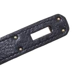 مملوكة مسبقًا حقيبة هيرمس "جيبسيري 28" إكسسوار بلاديوم جلد كليمينس سوداء