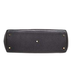 Hermès Black Clemence Leather Gold Hardware Shoulder Kelly 42 Bag