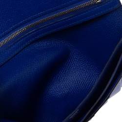 Pre Owned Hermes Blue Electric Epsom Leather Bearn Gusset Wallet