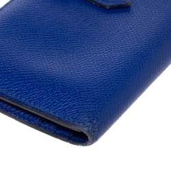 Pre Owned Hermes Blue Electric Epsom Leather Bearn Gusset Wallet
