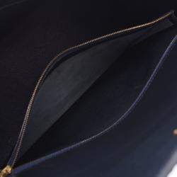 Hermes Navy Blue Leather Kelly Retourne 32 Box Bag