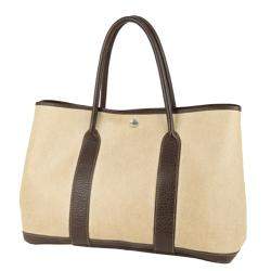 Pre Owned Hermes Brown Canvas Garden Party PM Bag