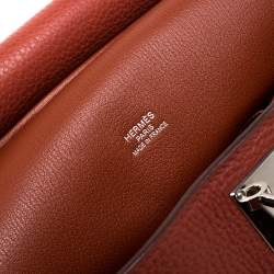 Pre Owned Hermes Cuivre Clemence Leather Palladium Hardware Jypsiere 34 Bag