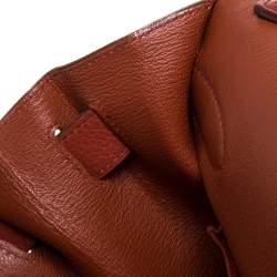 Pre Owned Hermes Cuivre Clemence Leather Palladium Hardware Jypsiere 34 Bag