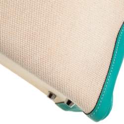 Pre Owned حقيبة هيرمس كيلي ريتورن 35 جلد سويفت وتوال لاغون إكسسوار بلاديوم 35