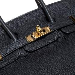 Hermes Black Togo Leather Birkin 25 Bag