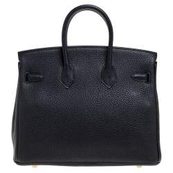 Hermes Black Togo Leather Birkin 25 Bag