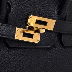 Hermes Black Togo Leather Birkin 25 Bag