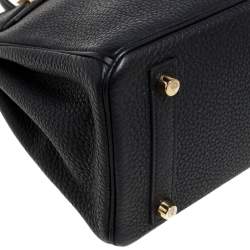 Hermes Black Togo Leather Birkin 25 Bag