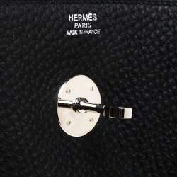 Pre Owned Hermes Black Taurillon Clemence Leather Palladium Hardware Lindy 34 Bag