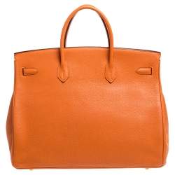 Hermes Feu Togo Leather Gold Hardware Birkin 40 Bag