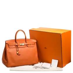 Hermes Feu Togo Leather Gold Hardware Birkin 40 Bag