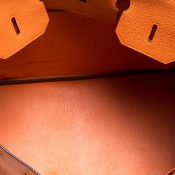 Hermes Feu Togo Leather Gold Hardware Birkin 40 Bag