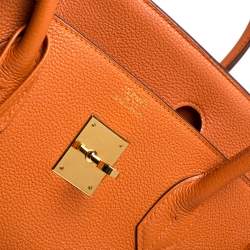 Hermes Feu Togo Leather Gold Hardware Birkin 40 Bag