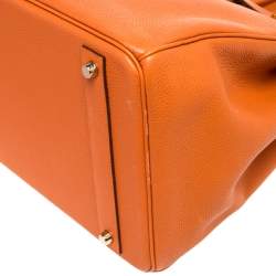 Hermes Feu Togo Leather Gold Hardware Birkin 40 Bag