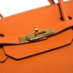 Hermes Feu Togo Leather Gold Hardware Birkin 40 Bag