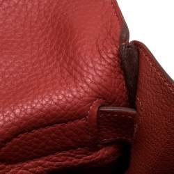 Hermes Sanguine Taurillon Clemence Leather Palladium Hardware Shoulder Kelly 42 Bag