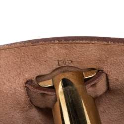 Pre Owned Hermes Chocolate Brown/Beige Toile and Leather Herbag 31 Bag