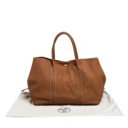 Pre Owned Hermes Gold Negonda Leather Garden Party MM Bag